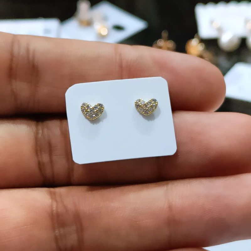 anting tusuk kecil bentuk love bahan xuping