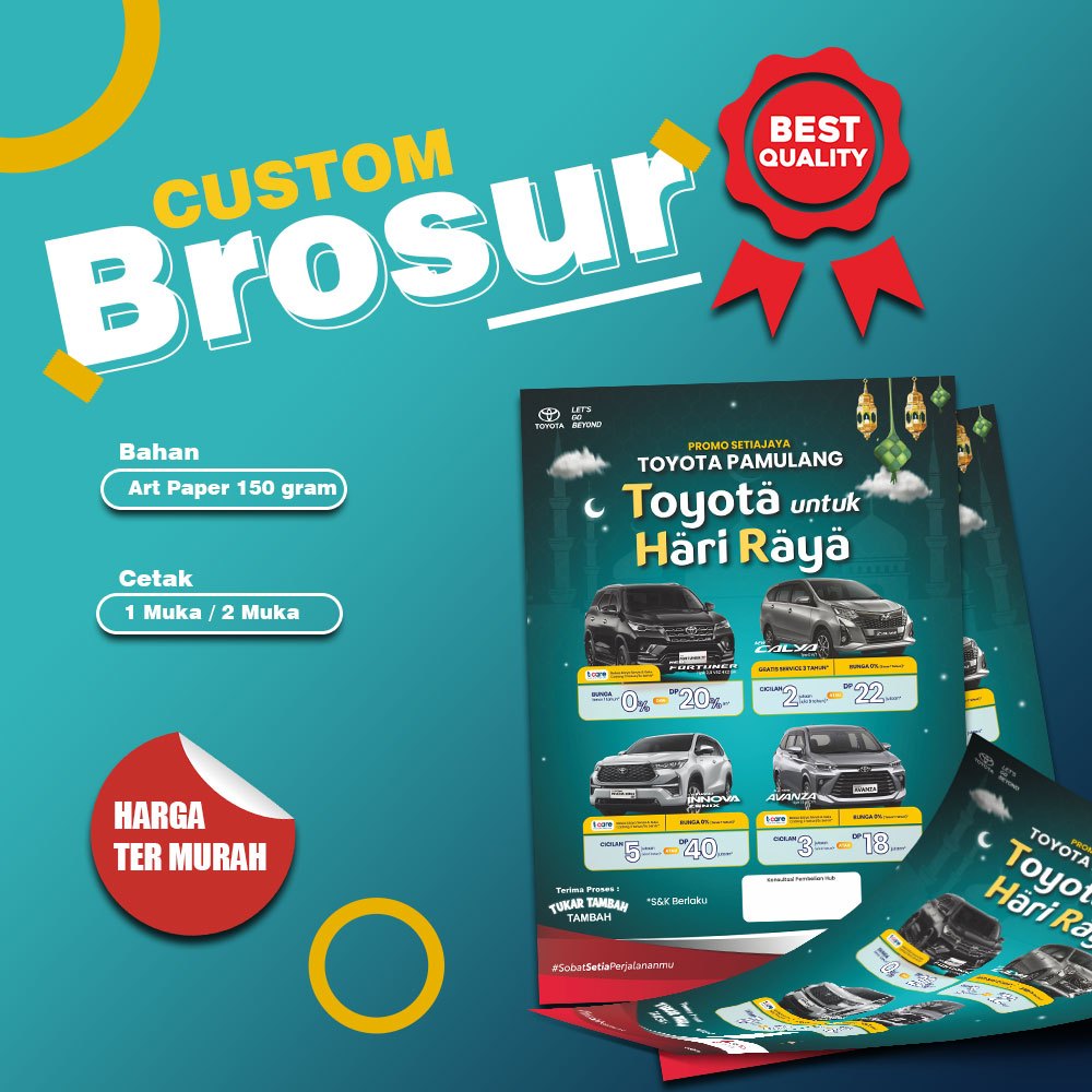 

Cetak Murah Brosur A4 (2 Sisi /1 sisi) Art Paper 150gr