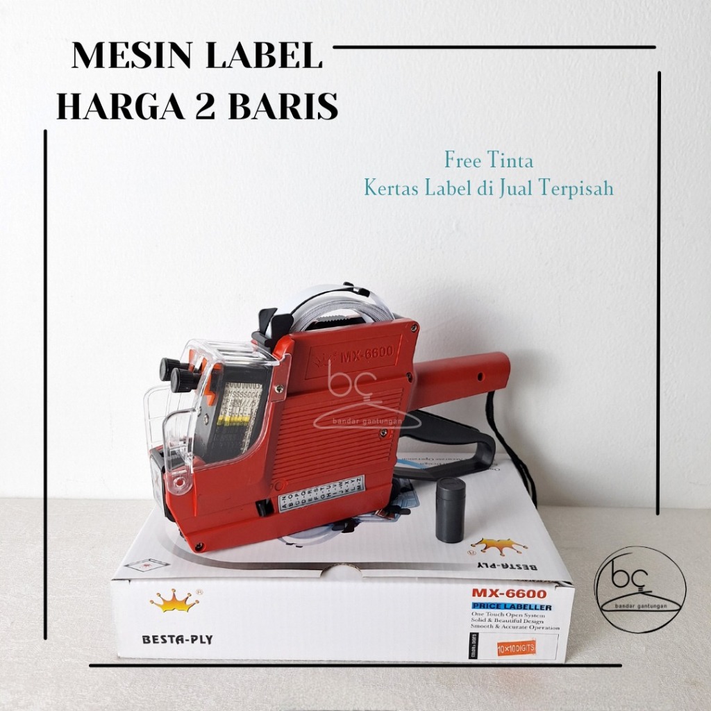 

Mesin Alat Label 2 Baris Harga Tembakan Label Harga Murah Labeler Pembuat Harga / Tinta 2 Baris-BH