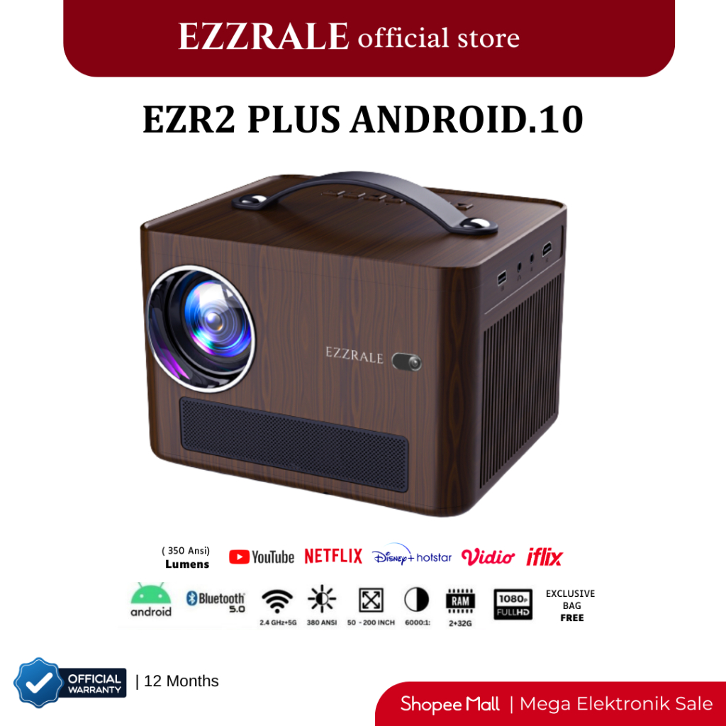 EZZRALE EZR2 EZR3 EZR3 PLUS (LINUX) SMART PROJECTOR 1080 P