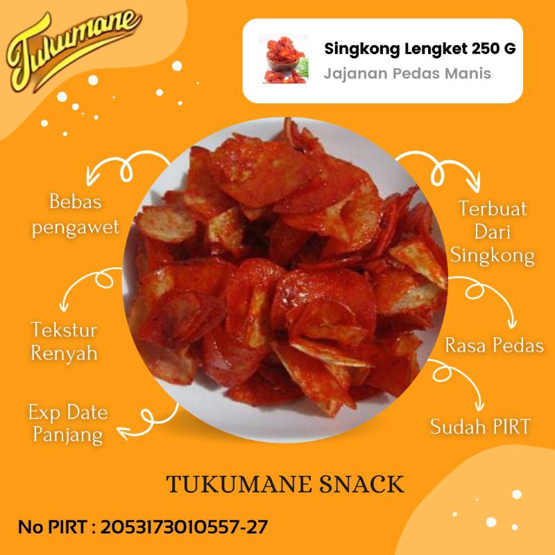 

Keripik Kripik Singkong Lengket Balado Pedas Manis 1/4 Kg