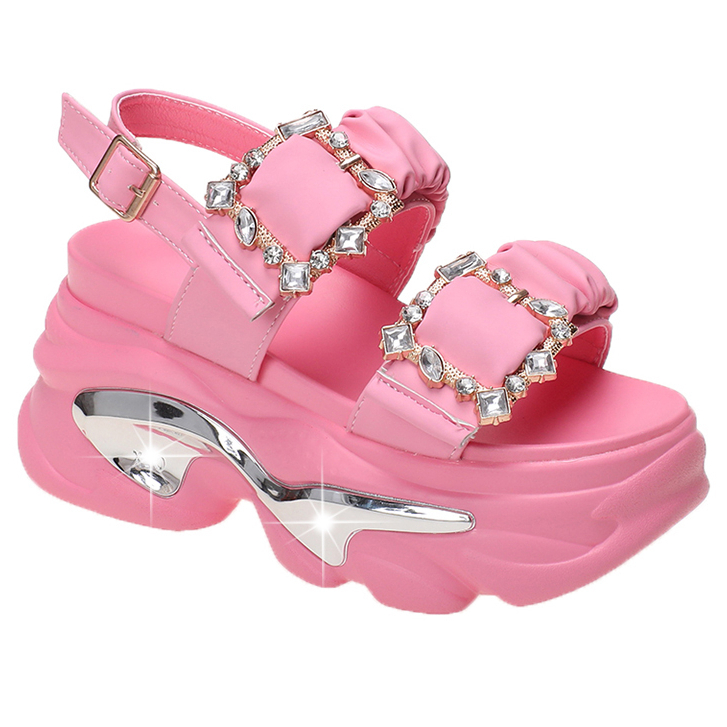9cm/3.6in - Tinggi Wedge Sandal Sendal Wanita FASHION - PREMIUM - Impor - Original