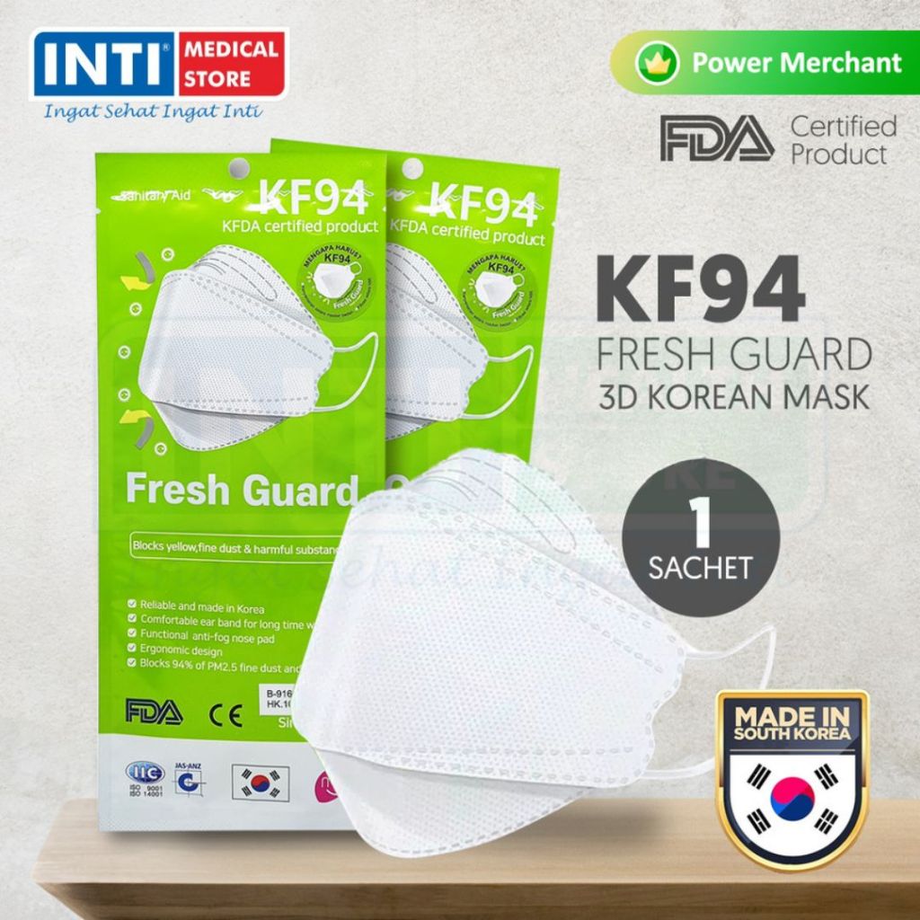 Fresh Guard | Masker 4 Ply KF 94 | Masker Korea | Korean Mask Sachet