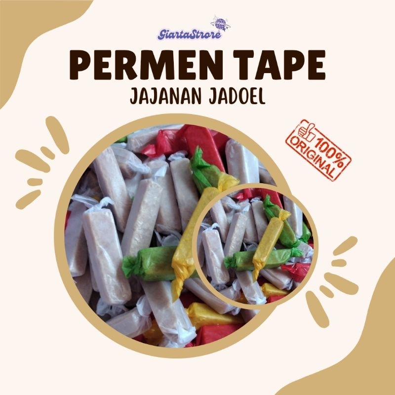 

Permen Tape Kemasan 1kg/Camilan oleh oleh/Jajanan jadul