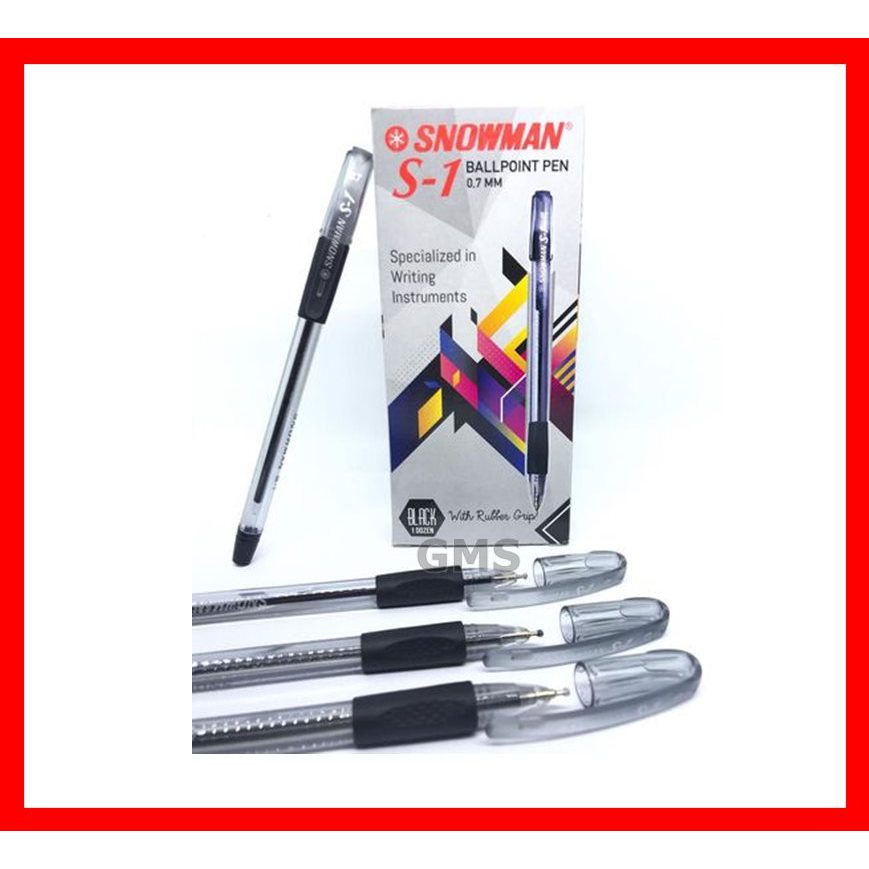 

Pulpen/Pena/Ballpoint Snowman S1 0.7 mm Tinta Hitam