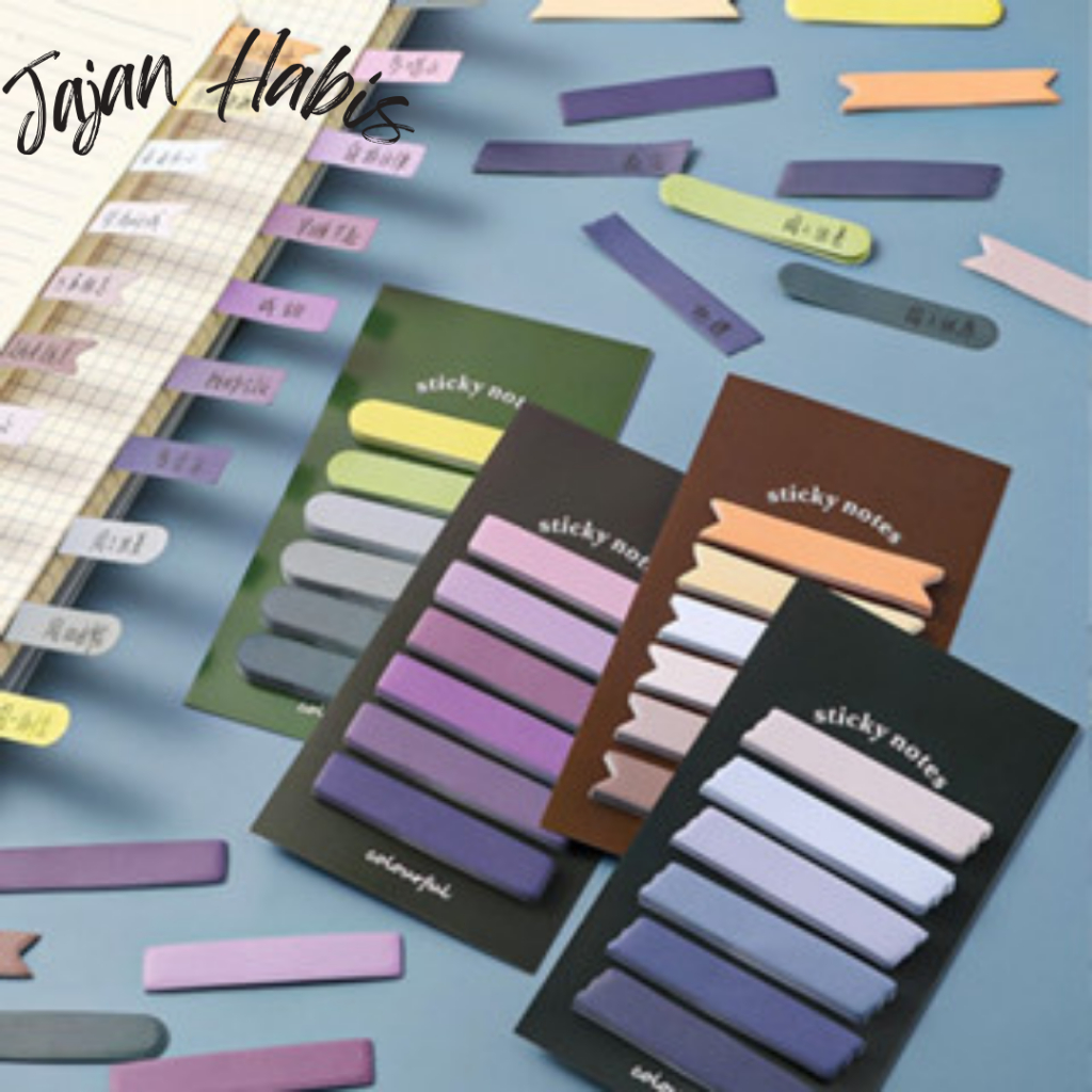 

JABIS Sticky Note Gradiasi 6in1 Tempelan Kertas Catatan 120 Lembar Kertas Notes Morandi Warna Gradasi Label Indeks Kertas Deco Colourful Diy Jurnal Planner Mini Memo Bookmark Notepad Alat Tulis Kantor Sekolah
