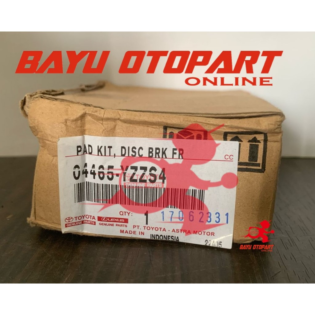 SEPATU REM DEPAN TOYOTA AGYA 1.0 MANUAL 04465-YZZS4