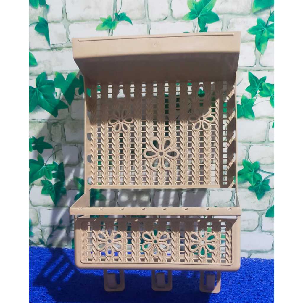 set (isi 3 pcs) RAK PLASTIK SUSUN 2 SHAMPO FLOWER GANTUNG RAK KOSMETIK RAK DAPUR RAK SERBAGUNA RAK G