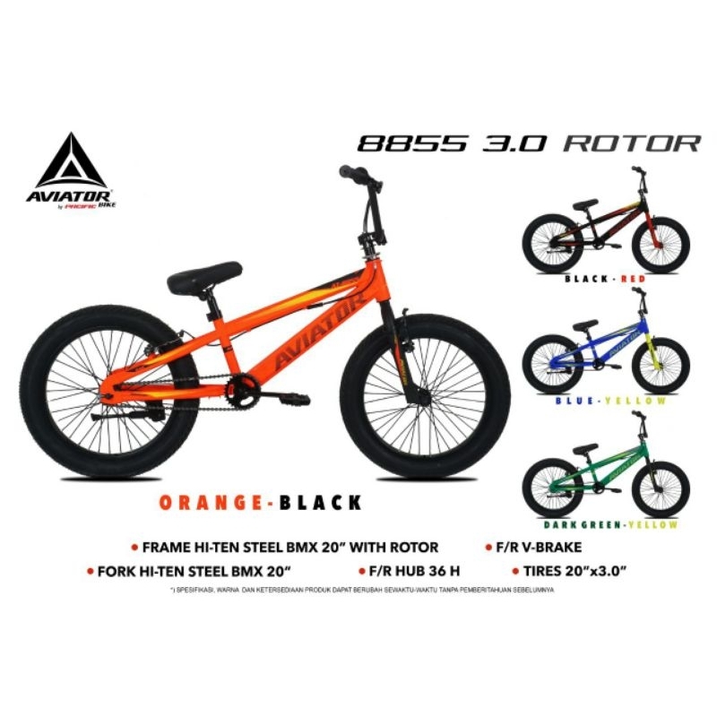 SEPEDA ANAK BMX AVIATOR 8855 BAN 3.0 ROTOR UK 20 INCH