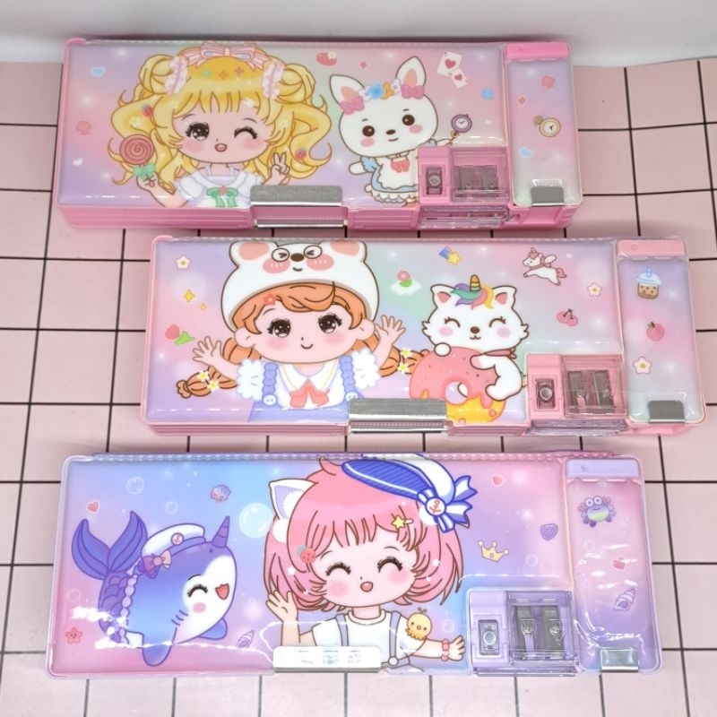 

Kotak Pensil Case Magnet + Kotak Kecil Anak Motif Momo Chibi & Fancy Animal Lucu Aesthetic
