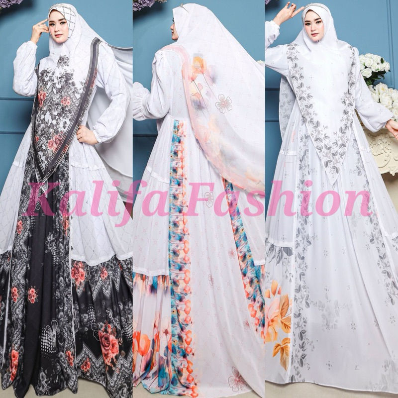 ARAFAH SERIES BY AC ORIGINAL/GAMIS SYARI PUTIH/GAMIS SYARI BRANDED/DRESS MUSLIMAH/BAJU SYARI BRANDED