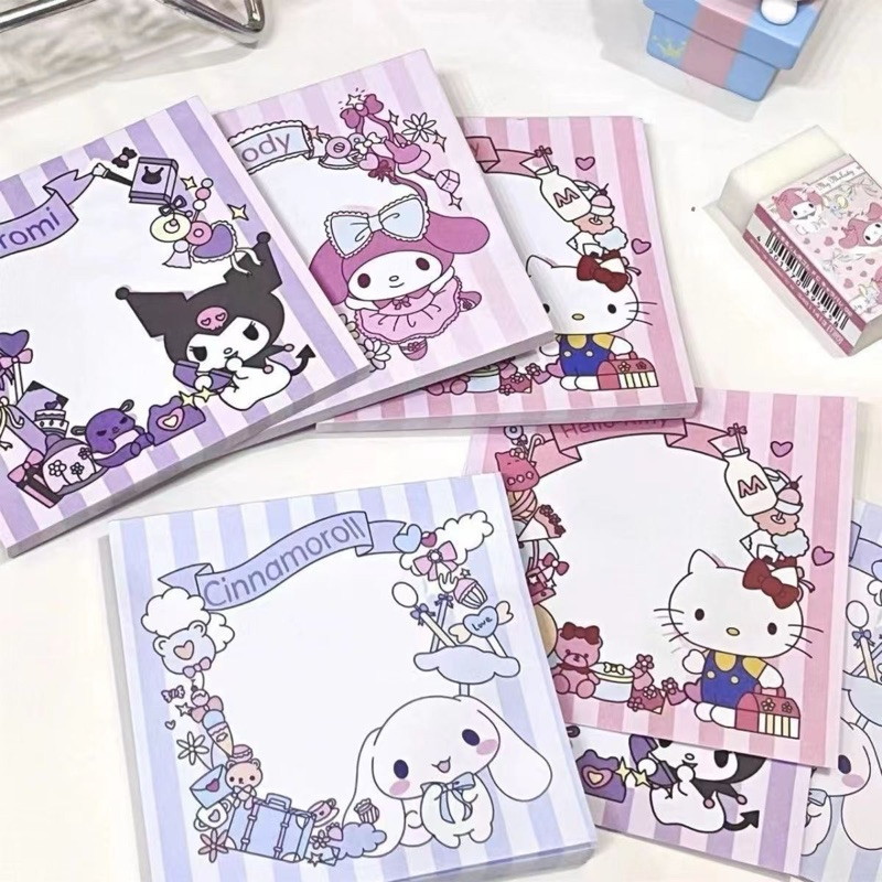 

1102S DELUNASHOP N-08 STICKY NOTES PAD / STICKY NOTE PENANDA HALAMAN / MEMO PAD MOTIF SANRIO STICKY NOTES KERTAS 8X8 CM