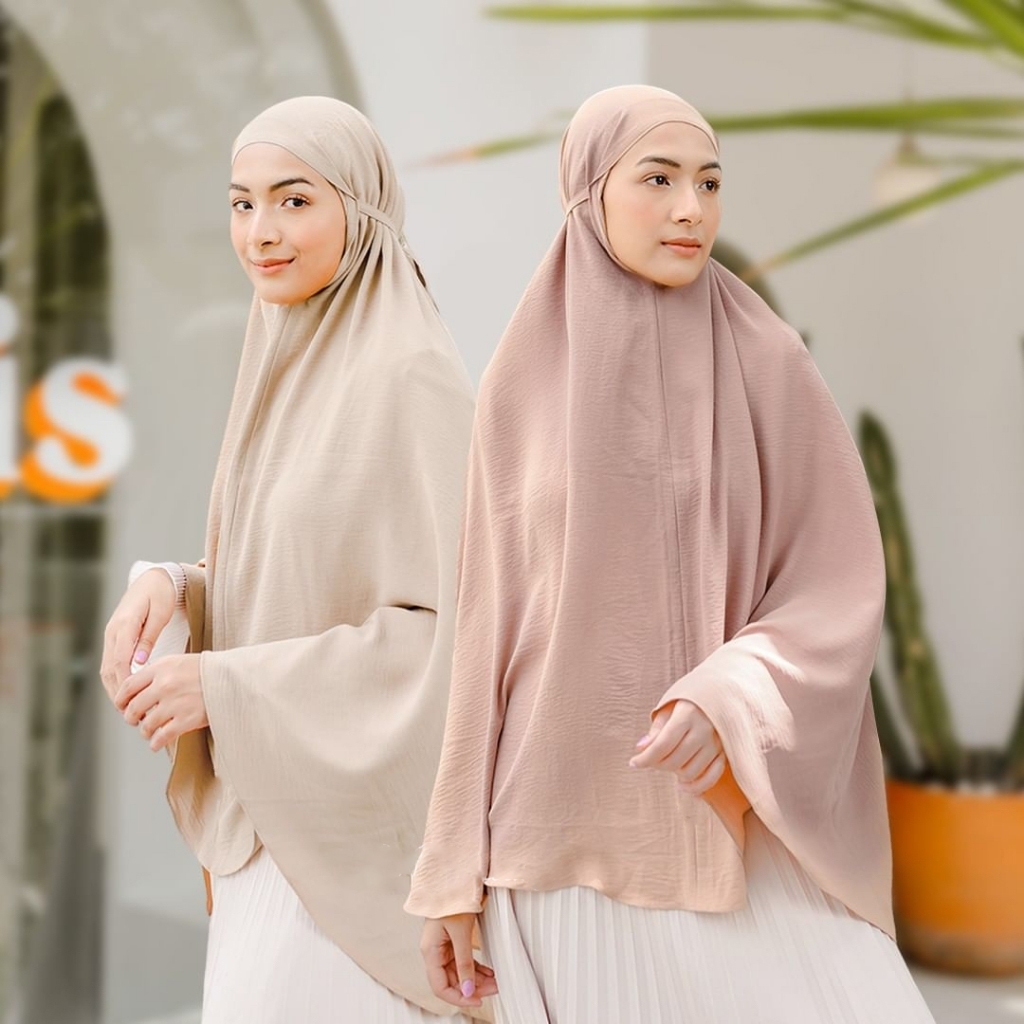 Hijab Bergo Maryam Jumbo Syari Crinkle Airflow Non Pet Size XXXl