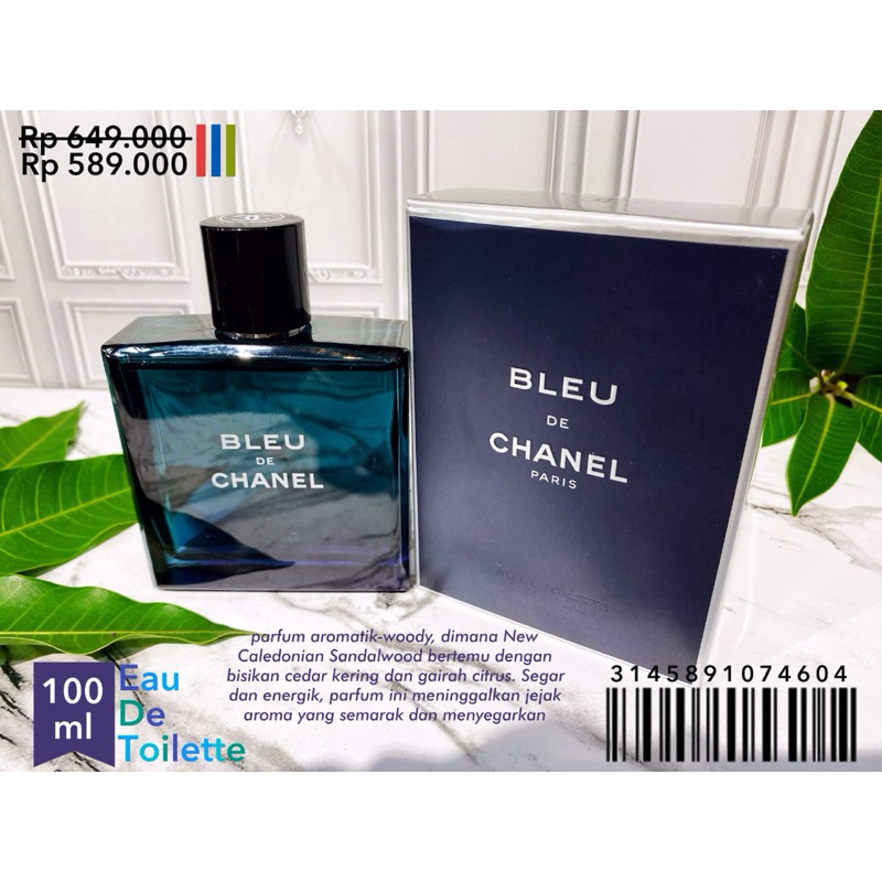 100% ORIGINAL CHANEL BLEU DE CHANEL MAN eau de toilette spray/BLEU DE CHANEL