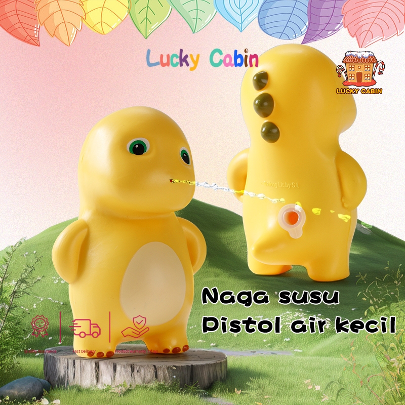 Lucky Cabin Pistol air naga susu kecil asli mainan pistol air penyemprot air meremas pistol air port
