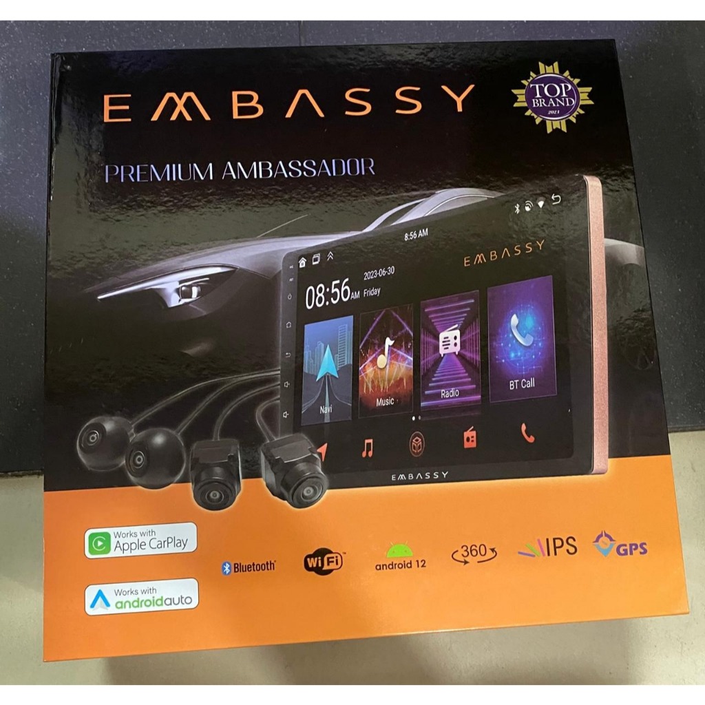 HEAD UNIT DOUBLE DIN ANDROID EMBASSY MERCURIUS DENGAN CAMERA 360