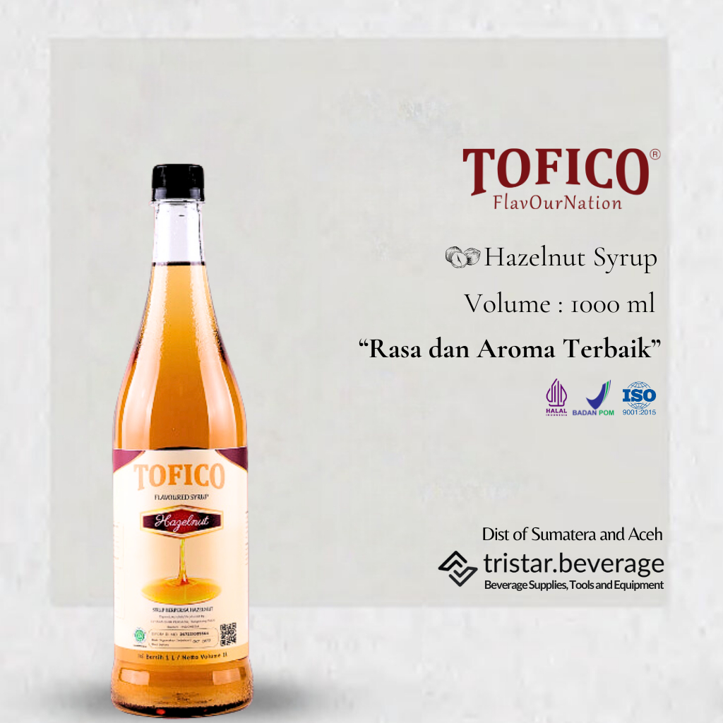 

BEST SELLER- Sirup Premium Rasa Hazelnut - Tofico Syrup 1 Liter