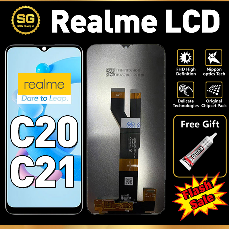 SG LCD Realme C21 C20 Fullset HP Touchscreen Realme C21 C20 Free Lem Glass Touch Screen Digitizer CO