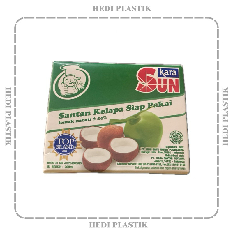 

Sun Kara Santan kelapa siap pakai karton 200 ml Sunkara