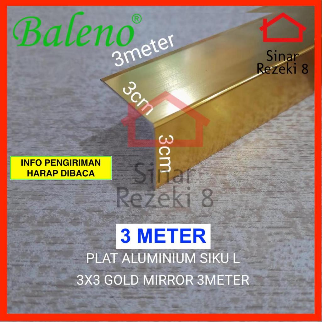 Plat Aluminium Siku L GOLD MIRROR 30 x 30 Baleno / List Edging Lis