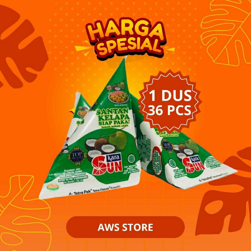 1 DUS SUN KARA Santan kelapa  65ml /santan instan/santan cair 36PCS