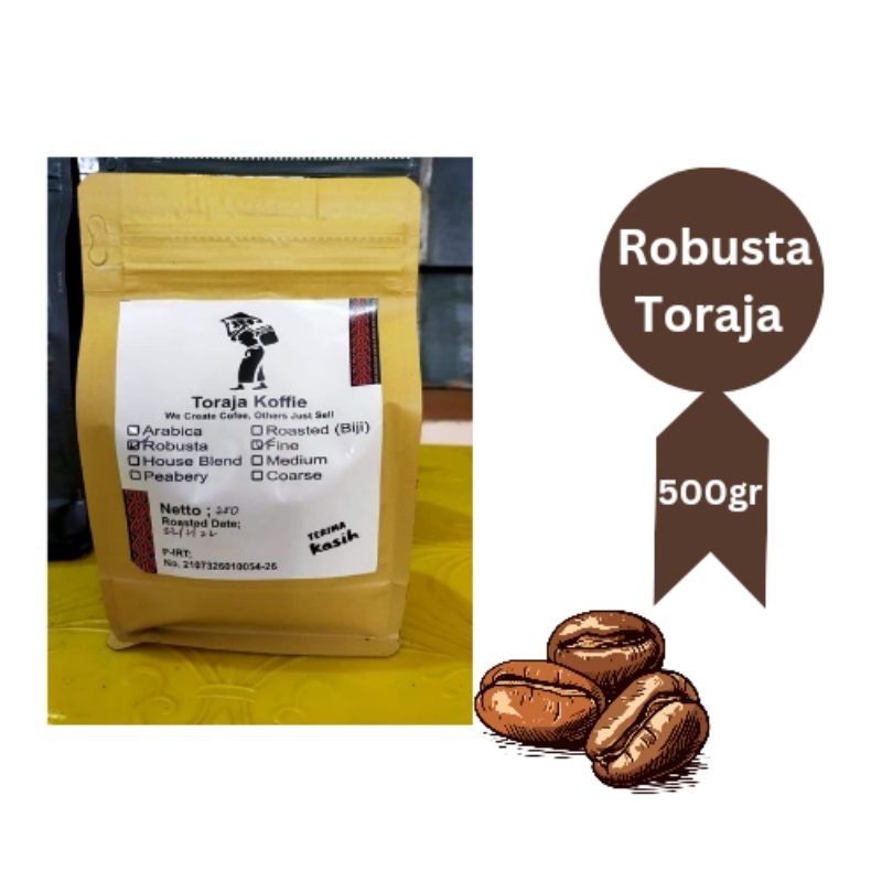 

Kopi Robusta Toraja Asli Biji Kopi Robusta Bubuk Toraja 500gr