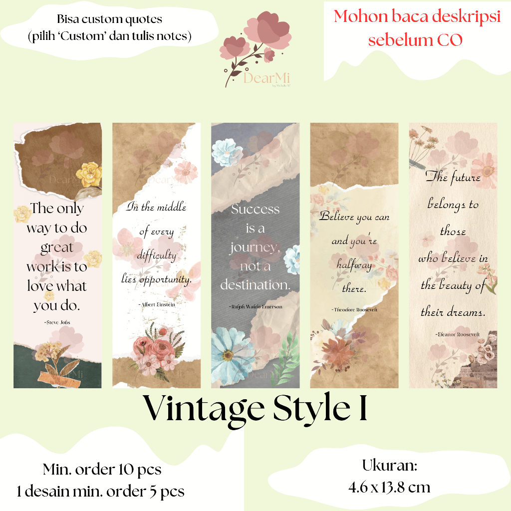 Pembatas Buku Aesthetic Vintage Design/Vintage Design Bookmark