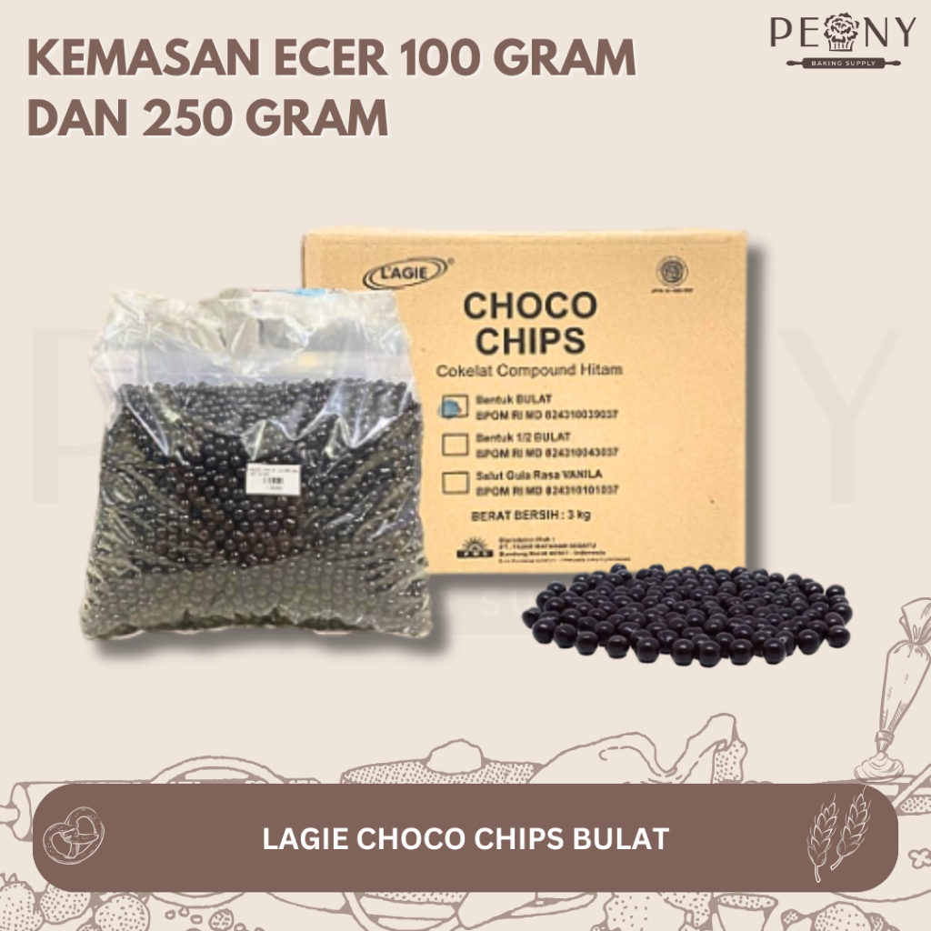 

(ECER) LAGIE CHOCO CHIPS BULAT ECER 100 GRAM DAN 250 GRAM / CHOCO CHIPS TIMBANGAN