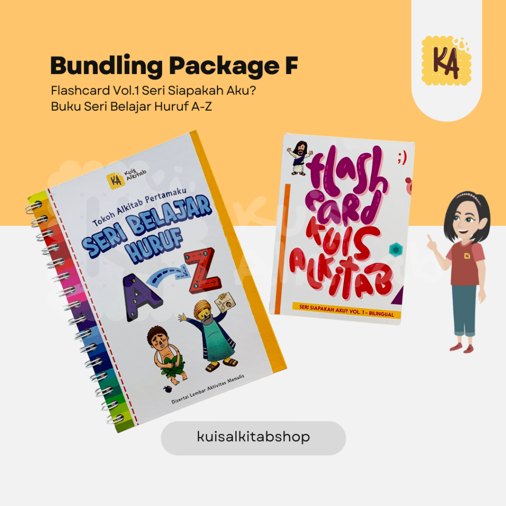 

Bundling F Kuis Alkitab Package/Belajar Huruf A-Z Anak/Belajar Menulis Huruf A-Z/Flashcard Vol1