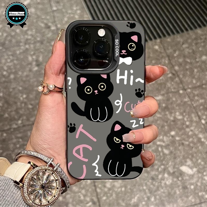 SS899 PREMIUM MATTE HARD CASING HP BLACK CAT COMPATIBLE FOR SAMSUNG S25+ S25 ULTRA A06 A16 J2 PRIME 