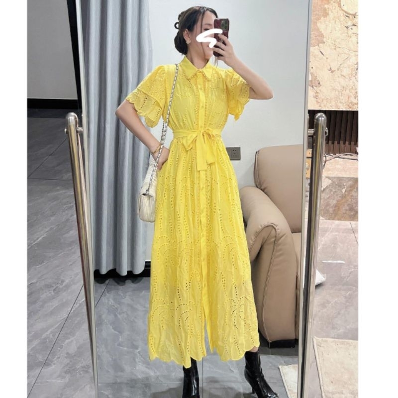 59007 Fashion pakaian kostum maxi long dress dres panjang lengan pendek polos katbol katunbolong ban