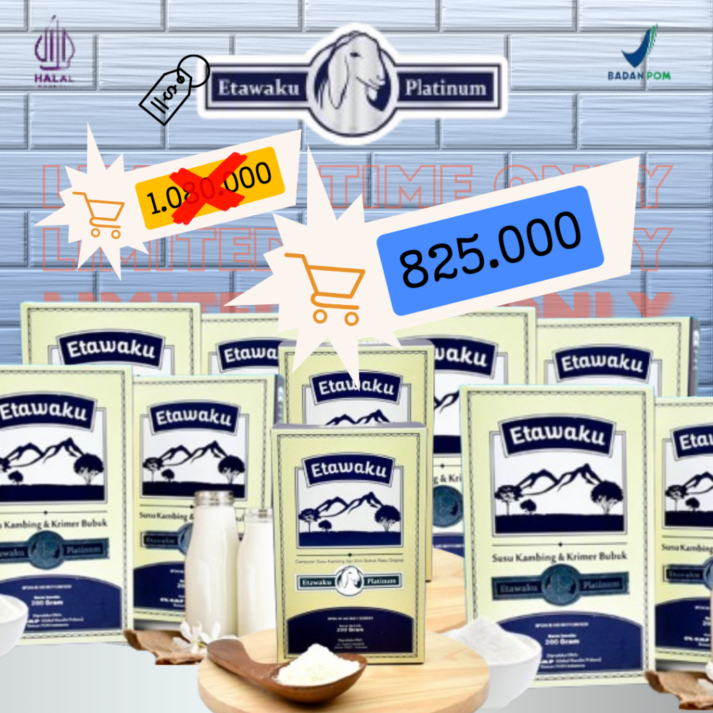 

PAKET HEMAT BESAR 10 BOX | Etawaku Platinum Susu Kambing Etawa ORIGINAL Untuk Sendi dan Pernafasan