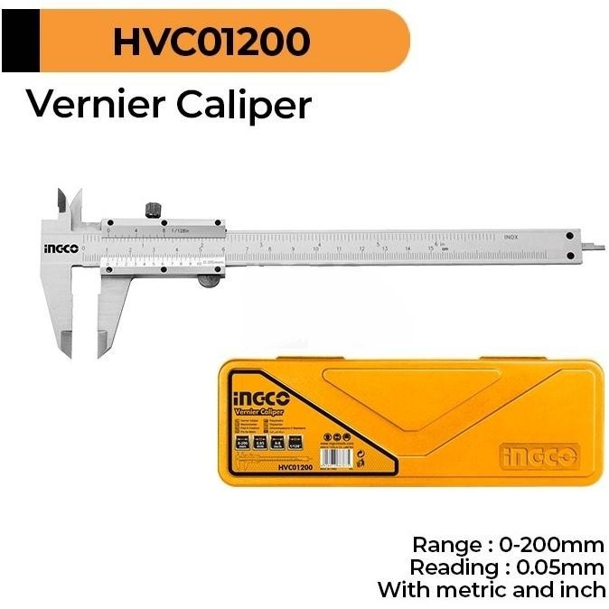 

Vernier Caliper (200 mm) INGCO HVC01200 Penggaris Sigmat Jangka Sorong