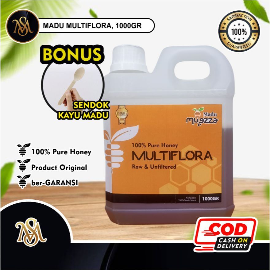 

MADU MURNI ASLI MULTIFLORA 1KG Grade A , 100% Original Raw Honey by Madu Muezza