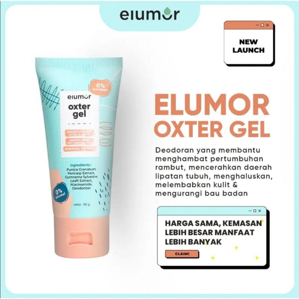 ELUMOR OXTER GEL Pemutih Ketiak New Formula Oxter Gel Serum - 50gr