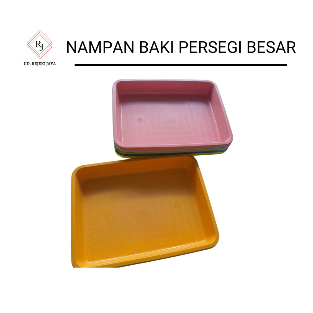 Nampan  Segi HW Plastik Tray Warna Baki Besar Kotak Serbaguna Besar Prasmanan