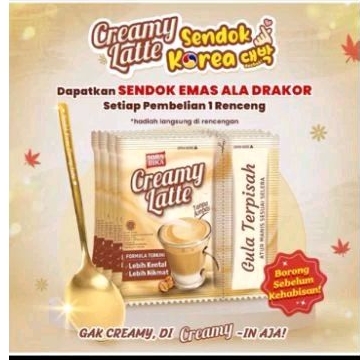 Kopi creamy latte 1 renceng free sendok