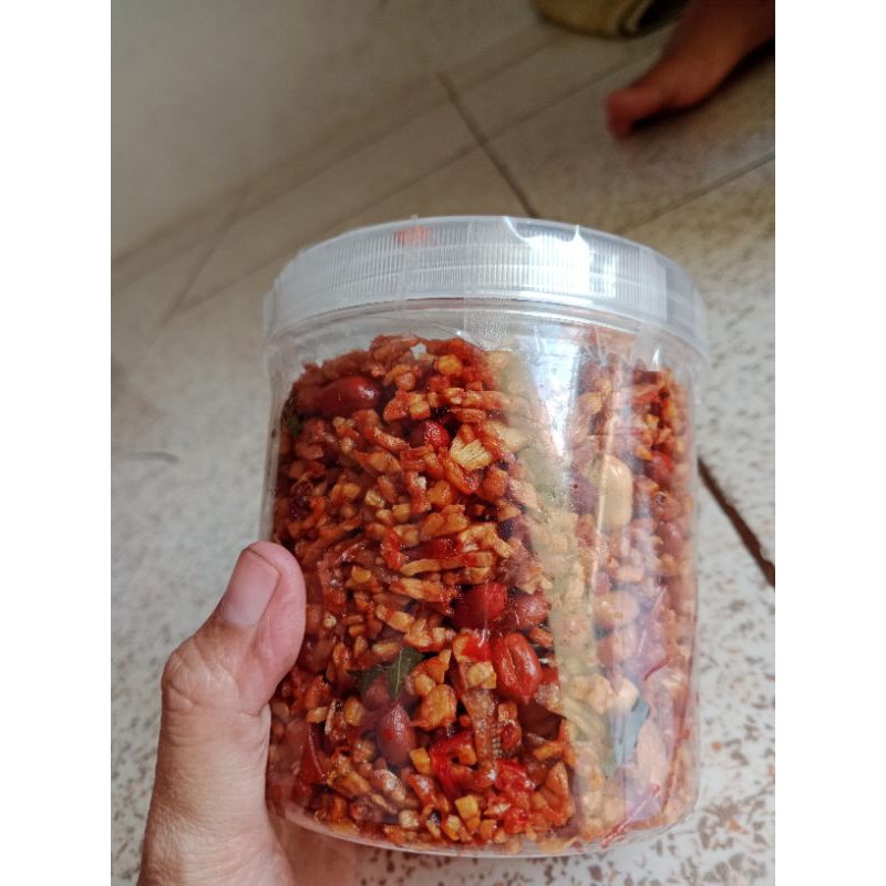 

oreg tempe kacang teri renyah gurih pedas manis