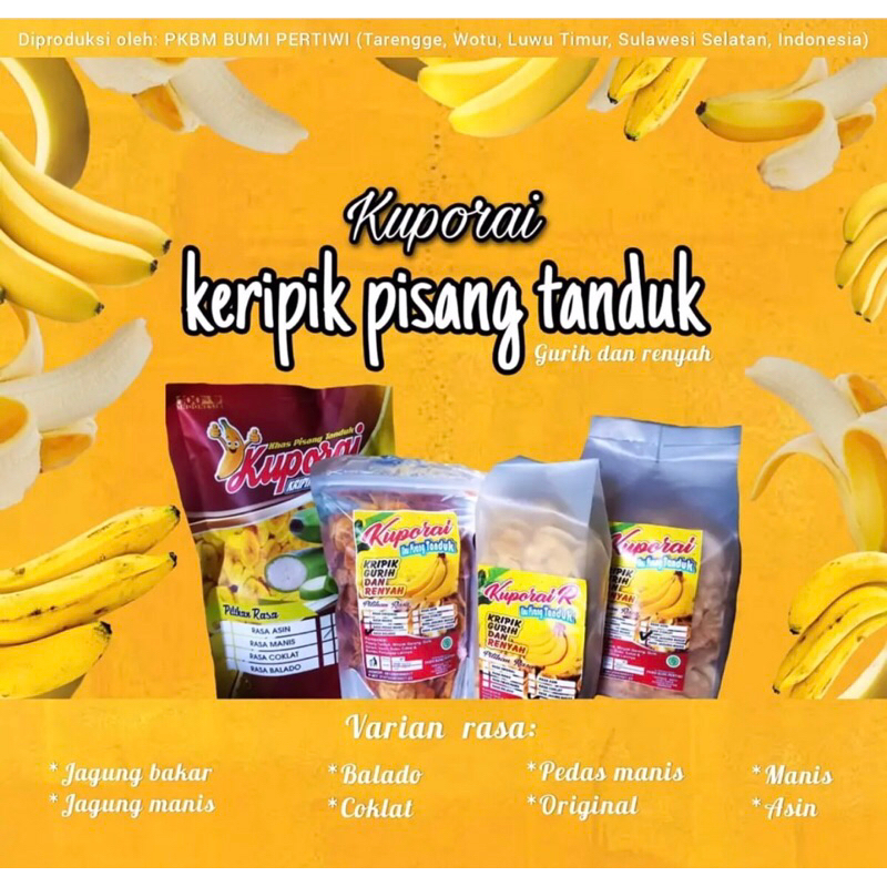 

Keripik Khas Pisang Tanduk KUPORAI (Keripik Gurih & Renyah)