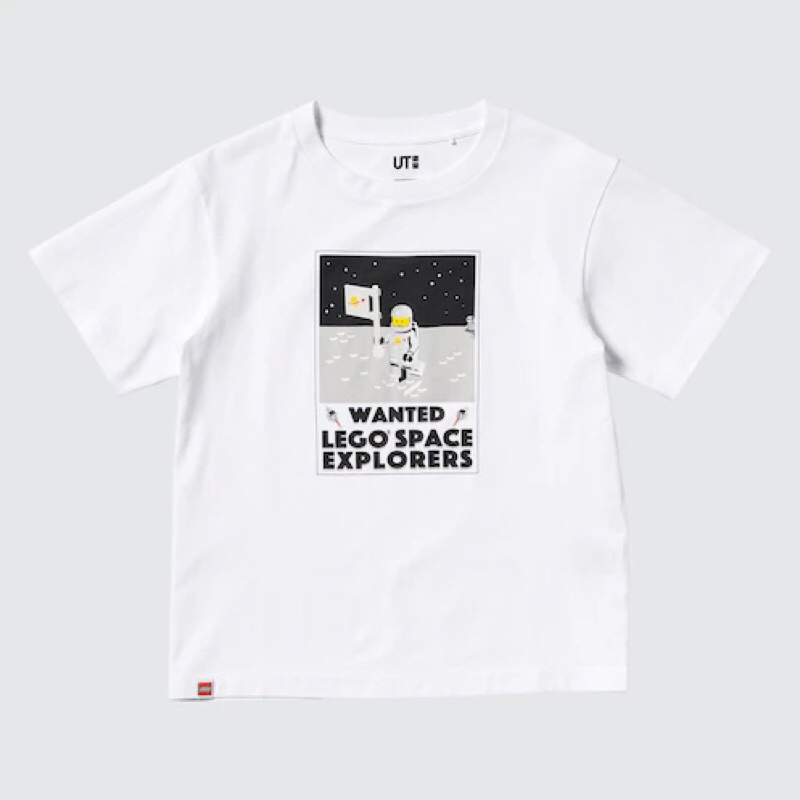 UNIQLO Kids UT T-Shirt Kaos Grafis Lego Anak Laki-Laki Lengan Pendek White