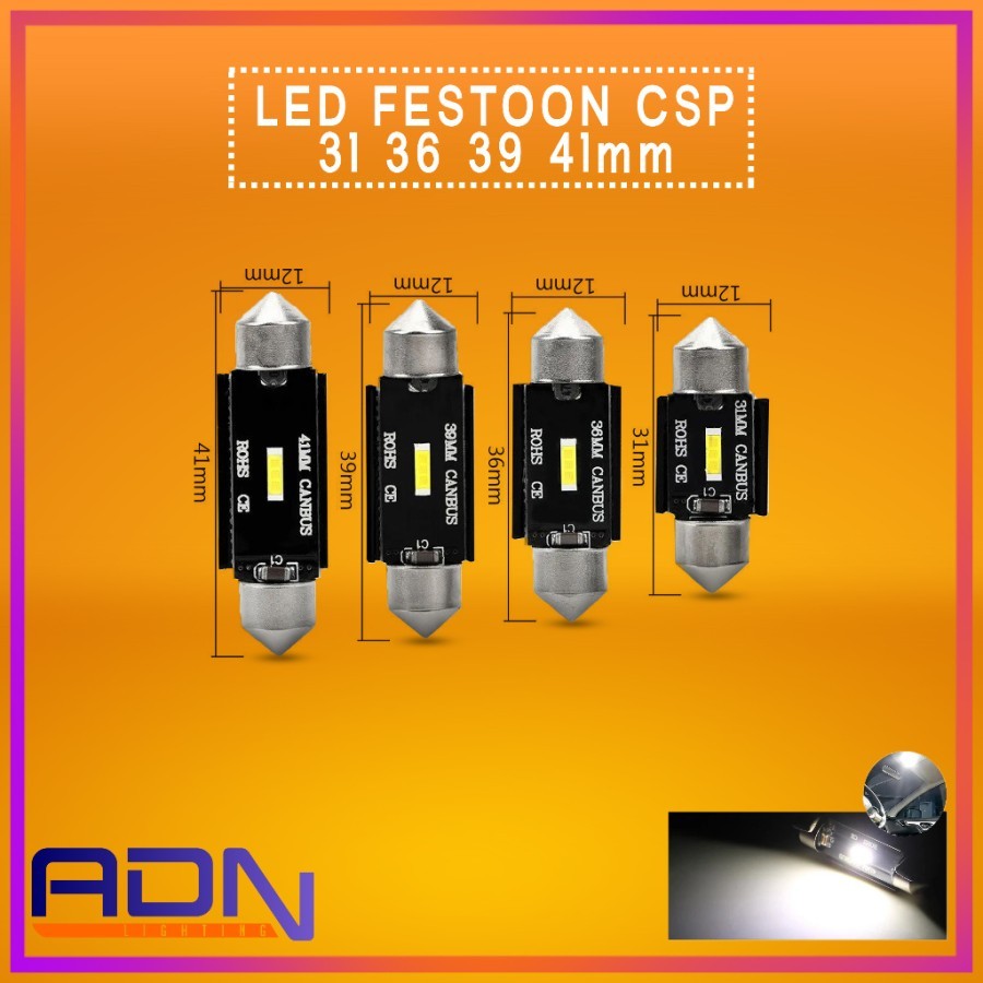 LAMPU LED PLAFON CSP 1860 31MM 36MM 39MM 41MM 3W FESTOON KABIN PREMIUM ADN