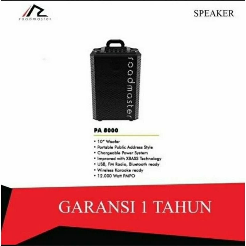 Roadmaster PA-8000 BX Speaker Aktif Multimedia Bluetooth Portable Trolley 10"