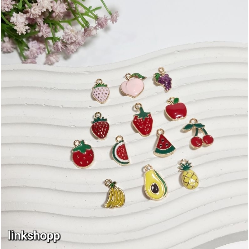 10Pcs CHARM ENAMEL BUAH