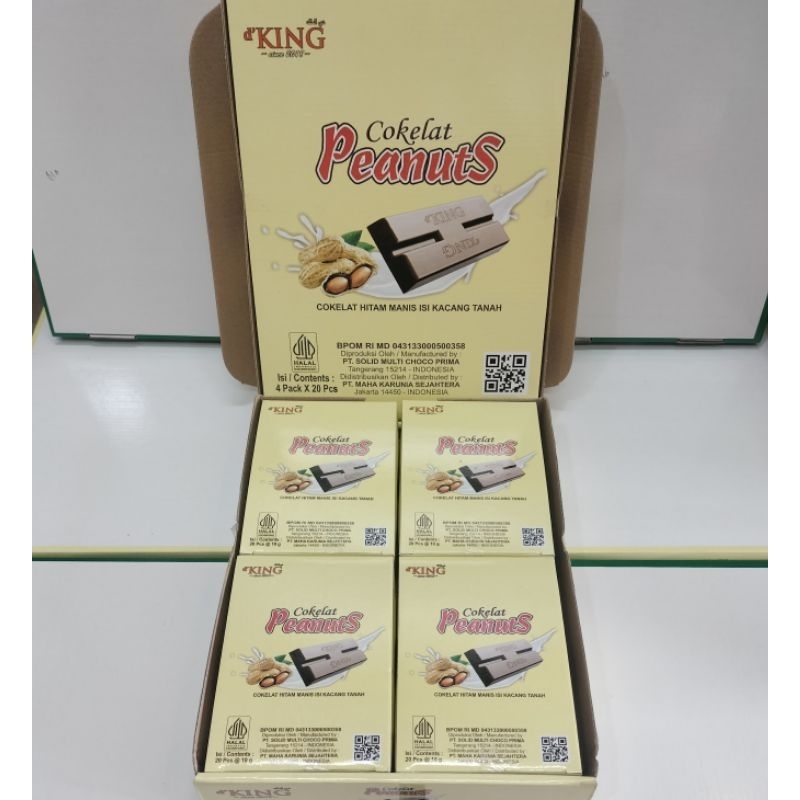 

Cokelat Kacang Peanuts Chocolate Bonibol d'King 1 dus isi 4 Pack