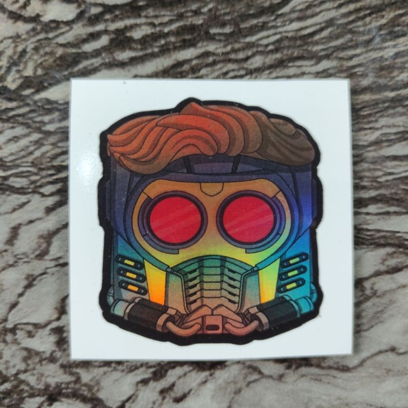 

Stiker Hologram Marvel Star Lord Square