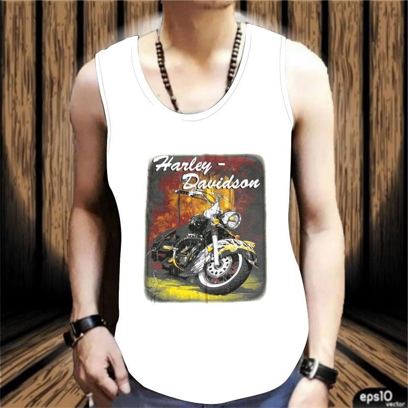 Baju Kaos Distro Singlet Motif MOTOR/T-Shirt Atasan Pria/Kaos Pria dan Wanita/Kaos Terbaru Bisa COD 
