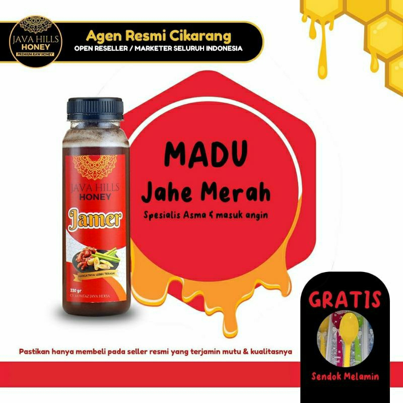 

Java Hills Honey Madu JaHe Merah Murni Premium Asli Mengatasi Masuk Angin | Madu Jamer | Javahills Honey