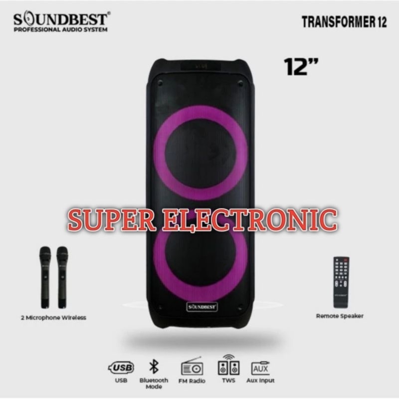 Speaker Portable Soundbest Transformer 12 Original Speaker 12Inch Bluetooth