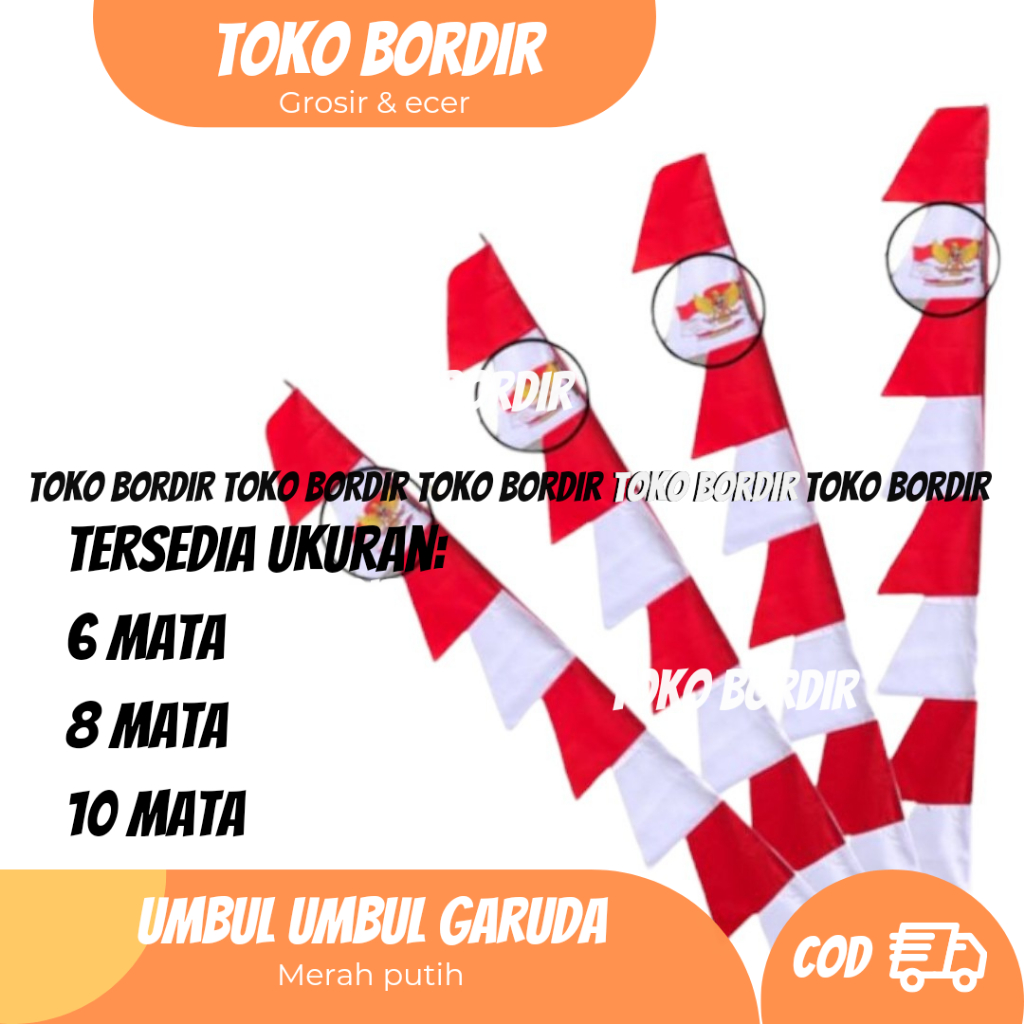 Umbul umbul merah putih garuda 6/8/10 mata