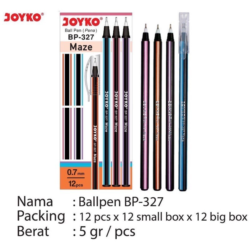 

Bollpoint Pen Pulpen Joyko Maze 1 Lusin (12pcs)